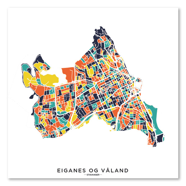 Eiganes og Våland fargefull kart