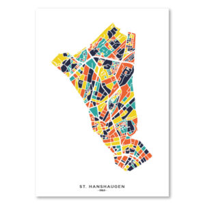 St. Hanshaugen fargefull kart