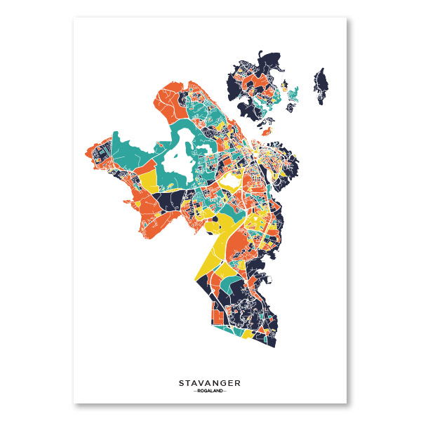 Stavanger fargefull kart
